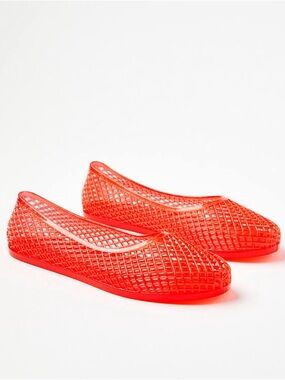 LOFT Women's Red Jelly Ballet Flats